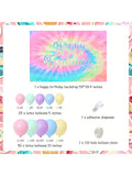 Tie Dye Macaron Balloon Garland Kit with Happy Birthday Backdrop