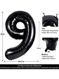 40 Inch Black Number 9 Foil Balloon for Birthday Graduation or Anniversary