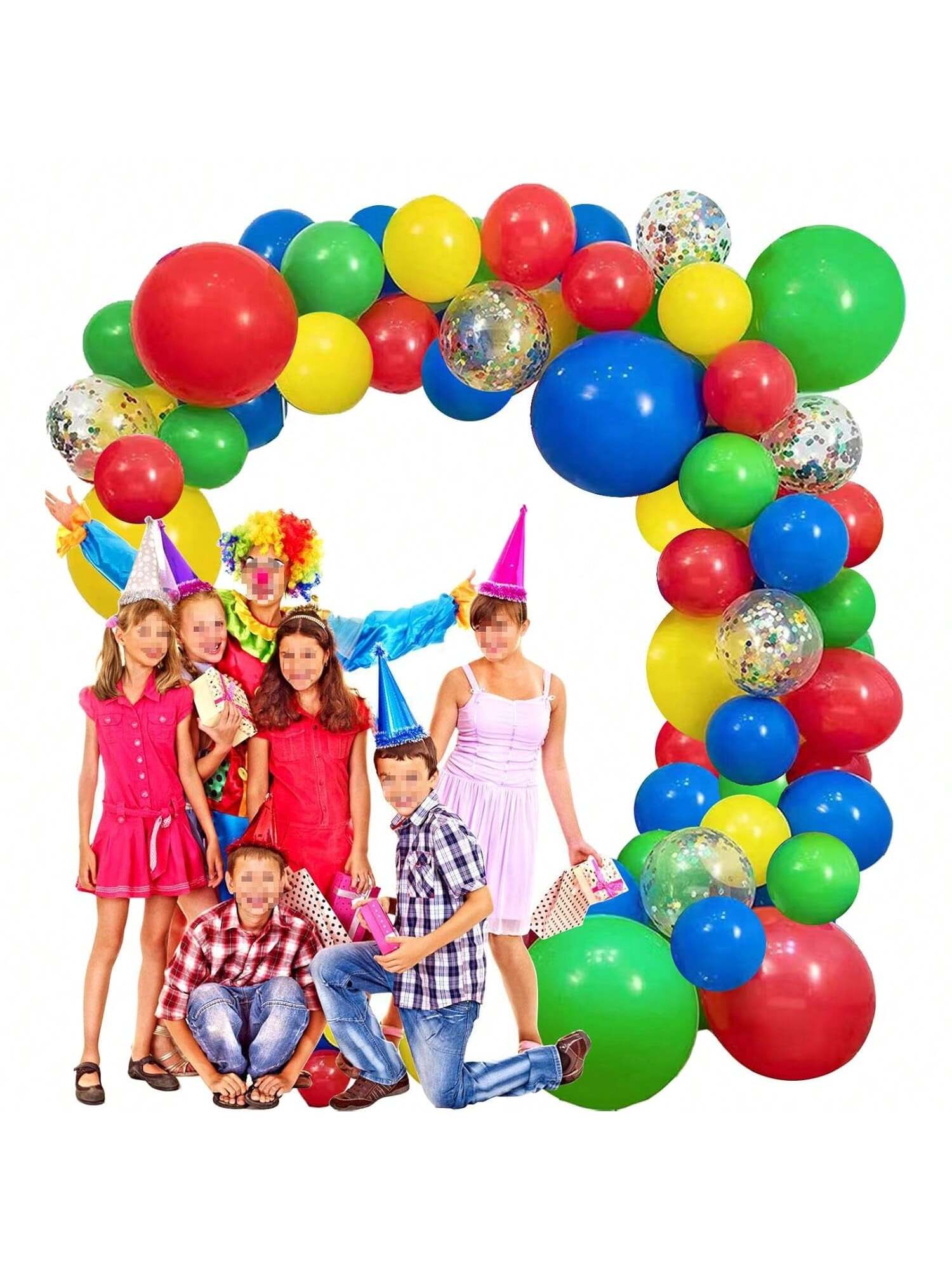 Red, Blue, Yellow, Green Balloon Garland Kit 18/12/10-Inch for Party or Carnival Decor