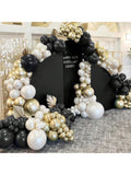 Black White Gold Balloon Garland Kit Double-Stuffed Metallic and Pearl Balloons