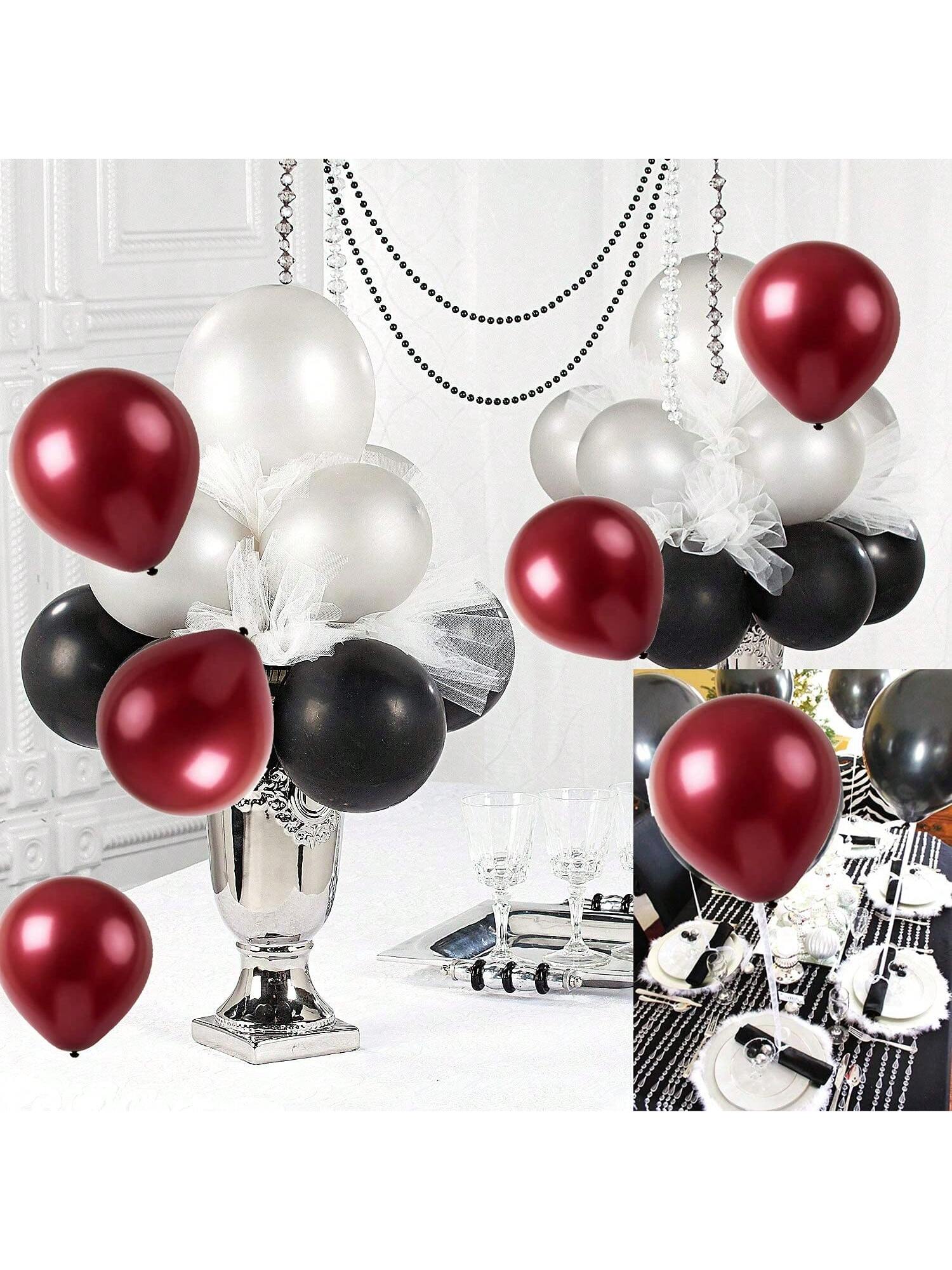 2025 Graduation Party Decorations Burgundy, Maroon, Black, and Silver Balloons