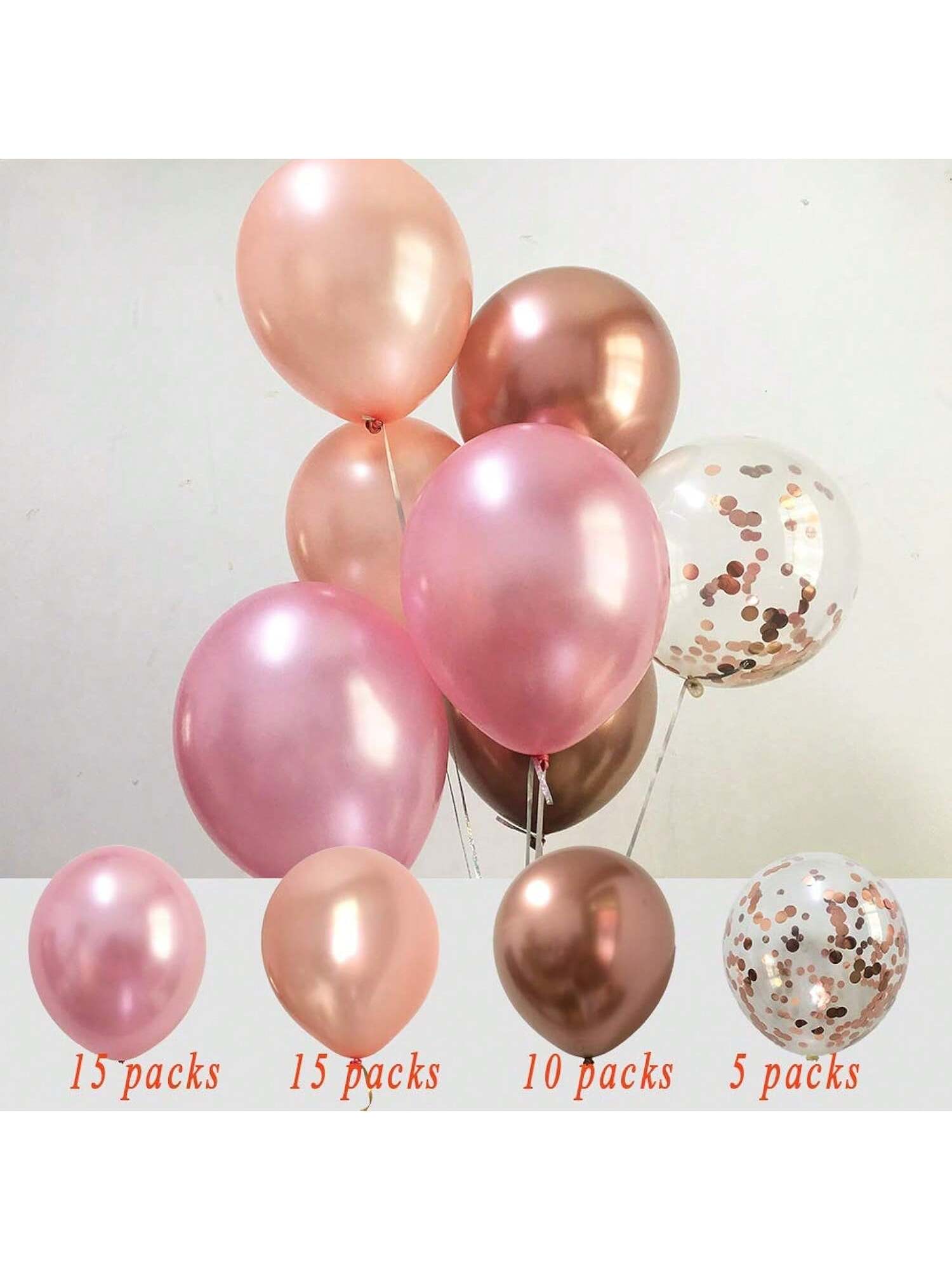 Rose Gold Birthday Balloon Kit Pink & Gold Balloons For Women's Birthday Party Decor