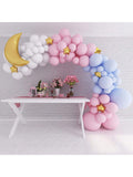 120Pc Balloon Garland Kit Blue, Pink & Gold Stars With Moon Balloons For Party Or Shower