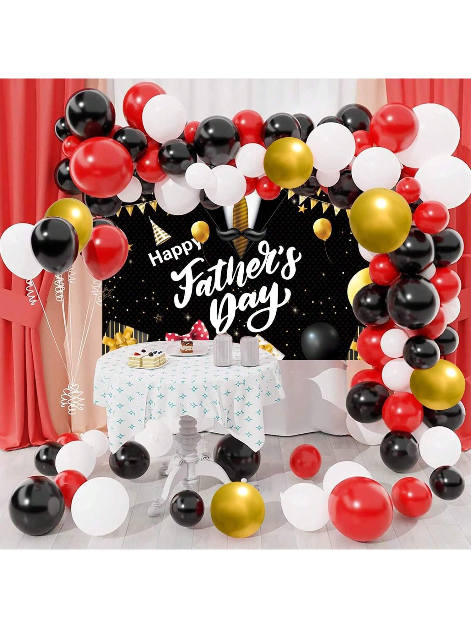 Happy Fathers Day Balloon Garland Kit Complete Decorations and Backdrop