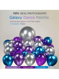 160pcs Chrome Purple Blue Disco Garland Starburst Foil Balls for Galaxy Party