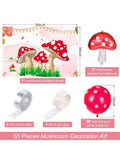 55pcs Red White Mushroom Party Decorations Balloon Garland Arch for Kids
