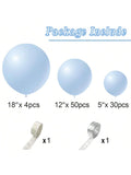 84-Pc Blue Balloon Garland Kit Pastel Latex 5, 12, 18-Inch for Party or Wedding Decor