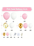Pink White Balloon Arch Kit 121pcs Pink Gold Confetti for Parties Showers