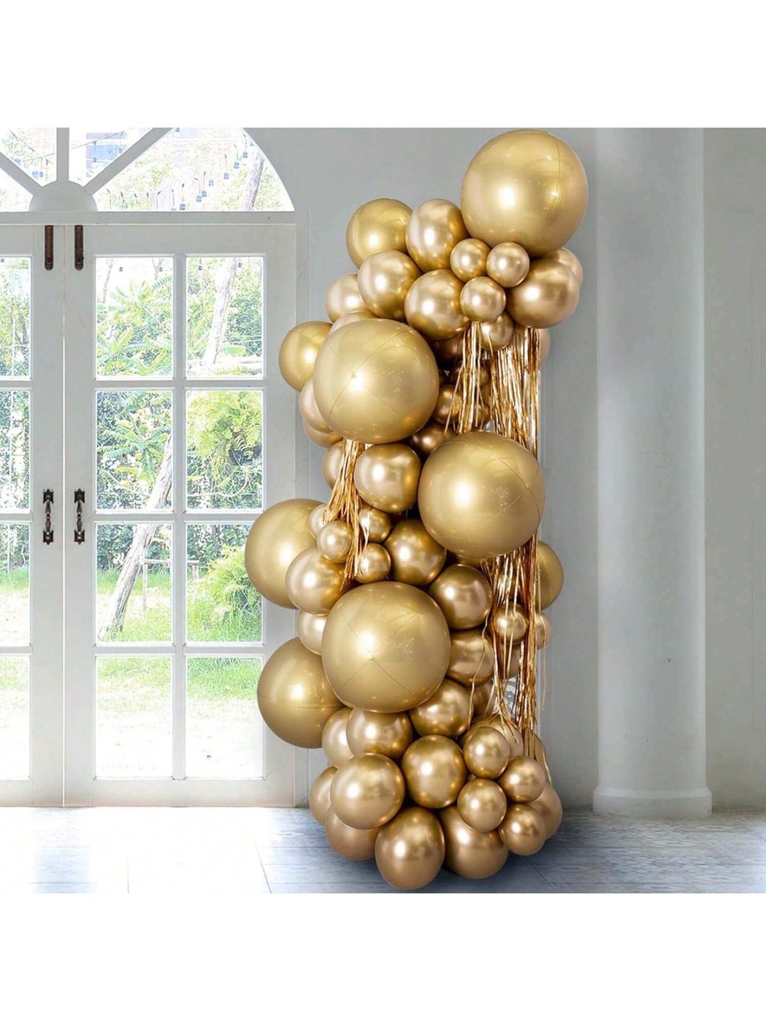 90 Pack Metallic Gold Balloons 5-18 Inch for Garland Arch and Party Decor