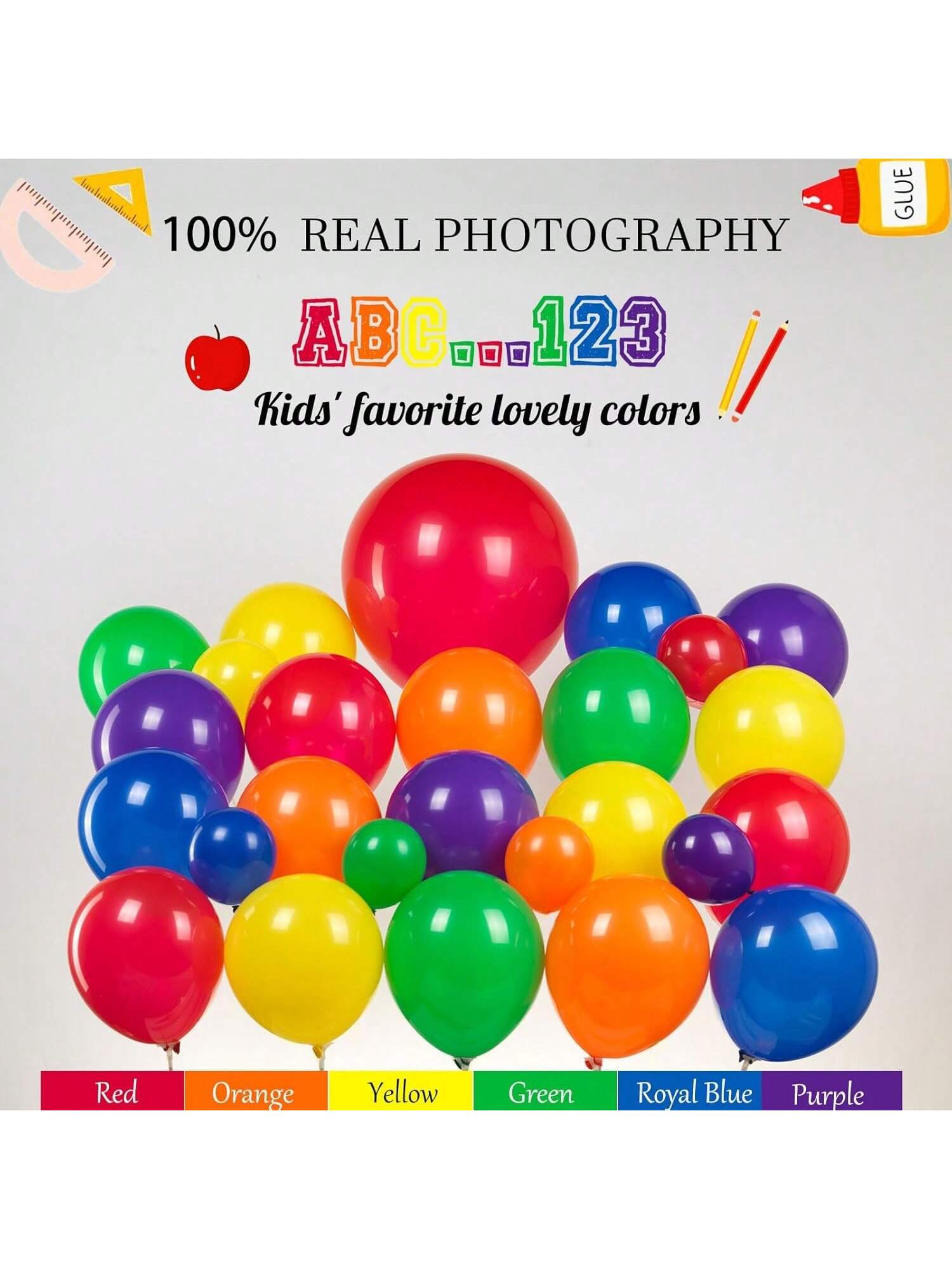 Rainbow Balloon Garland Kit Red Blue Green with Star Party Decor
