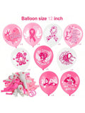 Breast Cancer Awareness Latex Balloons Hope Strength Courage Faith Decorations