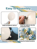 Dusty Blue Balloon Garland Kit with Sage Green White & Gold Confetti for Wedding & Shower