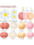 Boho Daisy Balloon Garland Nude Sand Pink with Flowers for Wedding or Party
