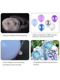 50pcs Winter Birthday Balloons 12" Snowflake Purple Blue & Silver for Winter Party