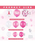 108pcs Breast Cancer Awareness Balloon Arch Kit Pink Ribbon Foil & Confetti Balloons