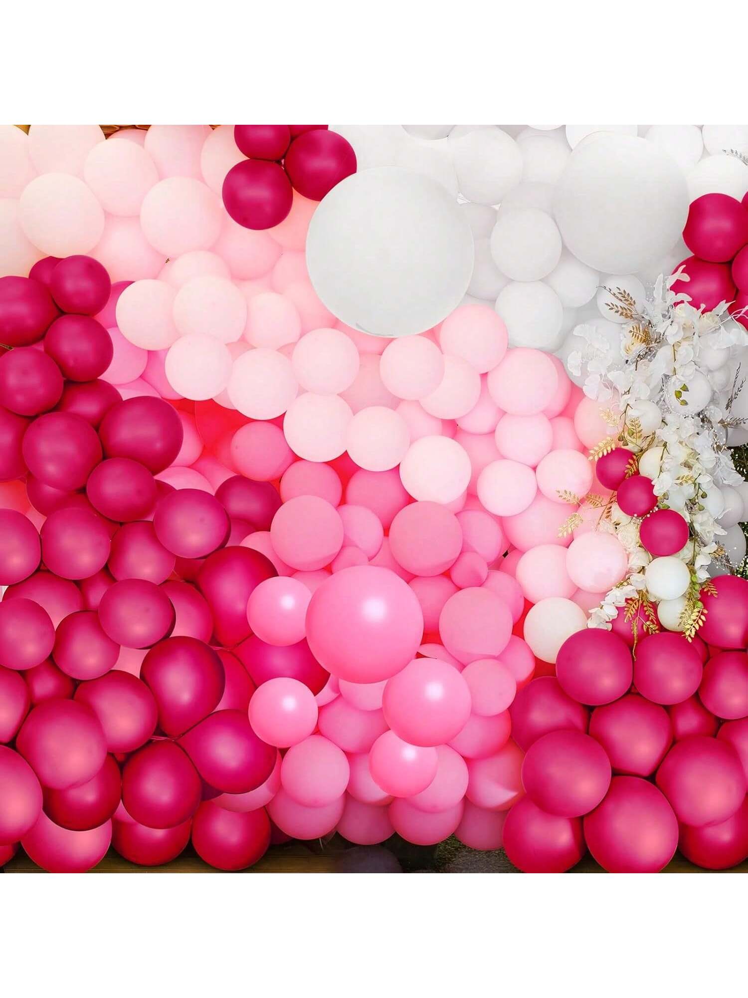 600pcs Pink & White Balloon Set for Wedding and Bridal Shower Garland