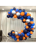 Blue Orange Balloons 50pcs 12" Orange Royal Blue Silver for Parties Showers