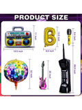 101-Piece 90s Party Set with Disco Ball, Boom Box, Guitar & Balloons