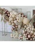 113PCS Champagne Gold Balloon Arch Kit with Chrome Balloons for Parties
