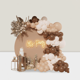 Brown Balloon Garland Kit with Nude Tan Coffee Blush Neutral Balloons for Woodland Parties