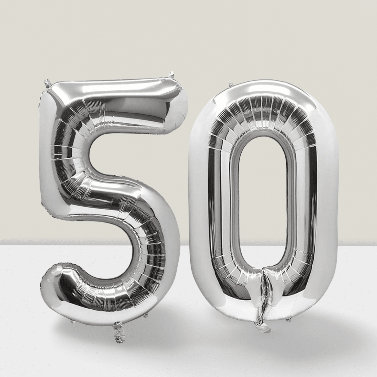 40 Inch Silver Number Balloon for 50th Birthday & Anniversary Party