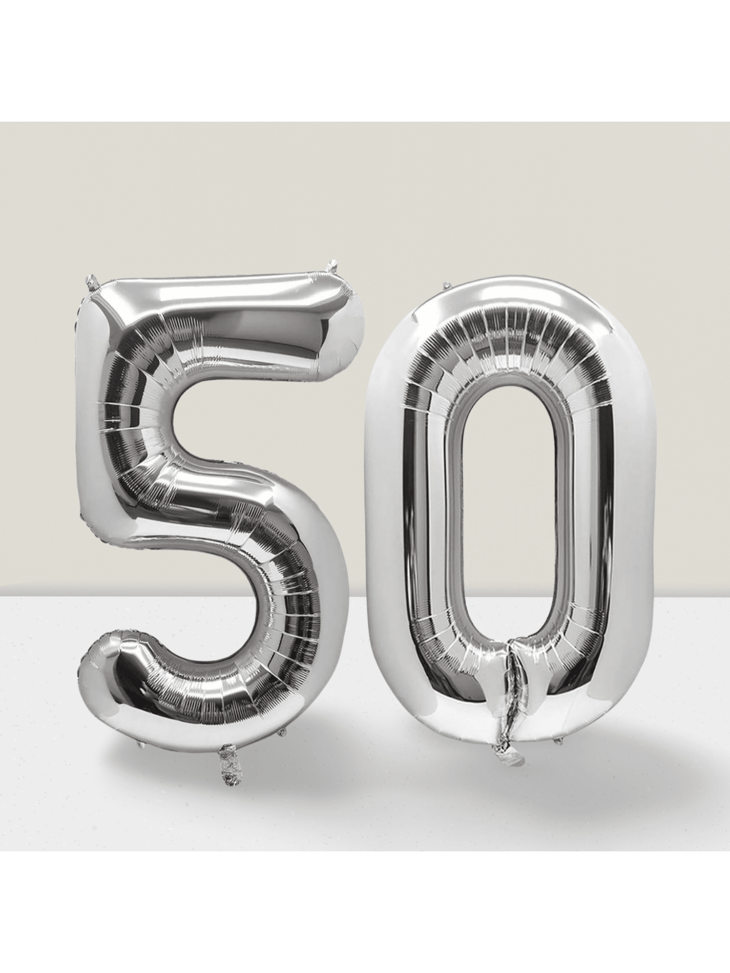 40 Inch Silver Number Balloon for 50th Birthday & Anniversary Party