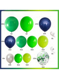 100pc Blue Green Balloon Arch Kit for Jungle, Dino, or Game Party