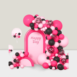 Hot Pink and Black Balloon Garland Kit Rose Red Black Pink for Birthday and Party
