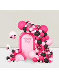 Hot Pink and Black Balloon Garland Kit Rose Red Black Pink for Birthday and Party