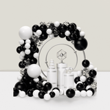 124 Pc Black and White Balloon Garland Kit with Confetti for Birthday Wedding and Party