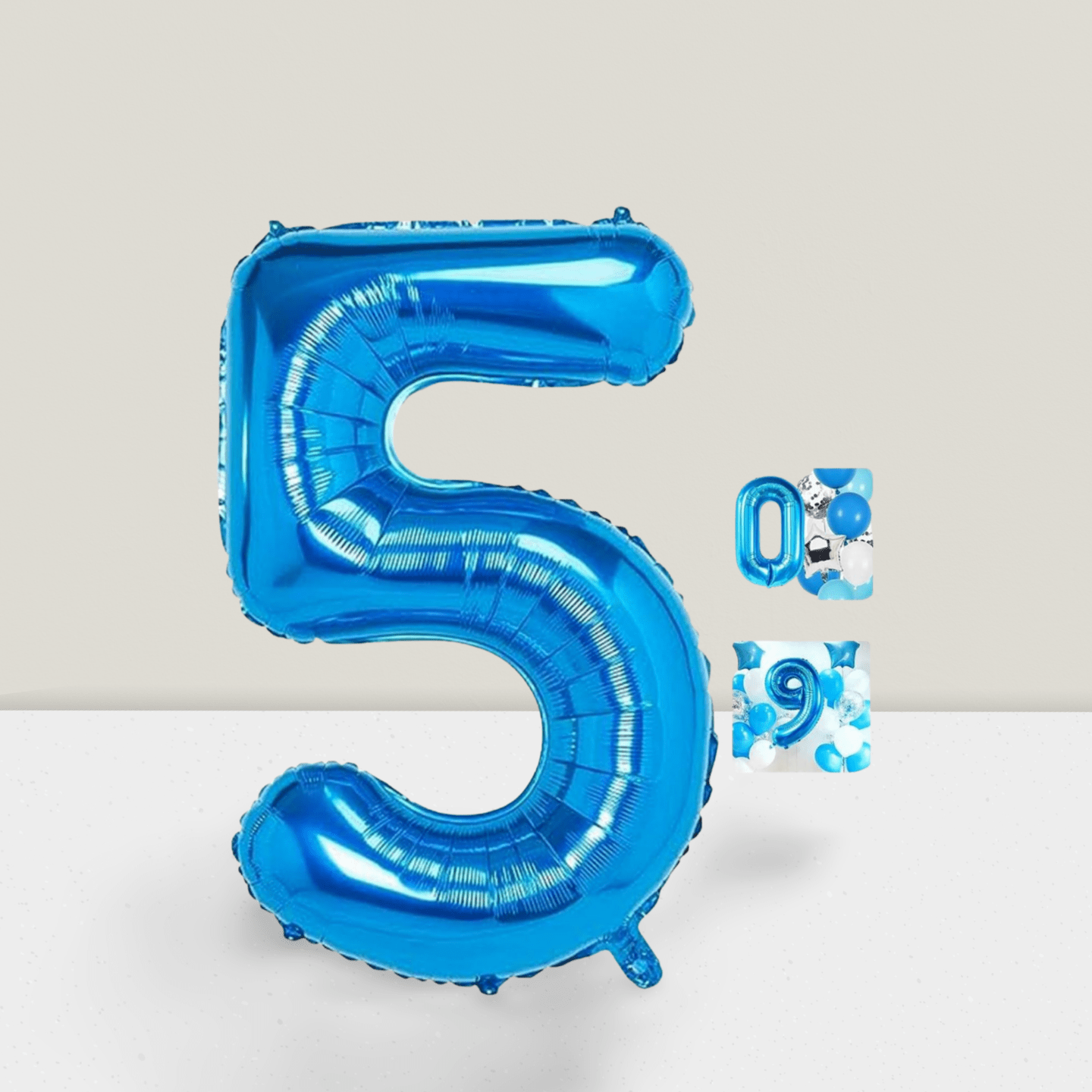Blue Number 5 Balloon 40 Inch Big Foil Mylar Balloon For 5th Birthday Or Event Decorations -