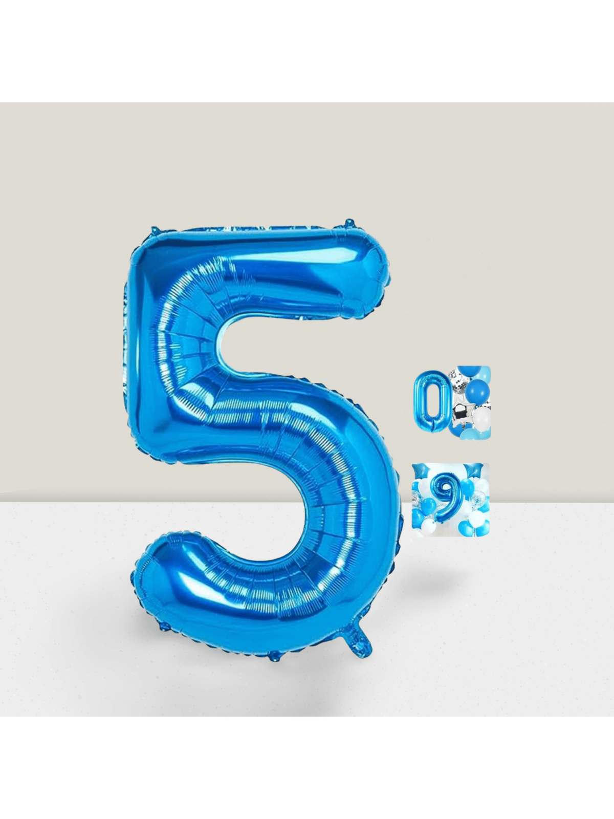 Blue Number 5 Balloon 40 Inch Big Foil Mylar Balloon For 5th Birthday Or Event Decorations -