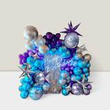 160pcs Chrome Purple Blue Disco Garland Starburst Foil Balls for Galaxy Party