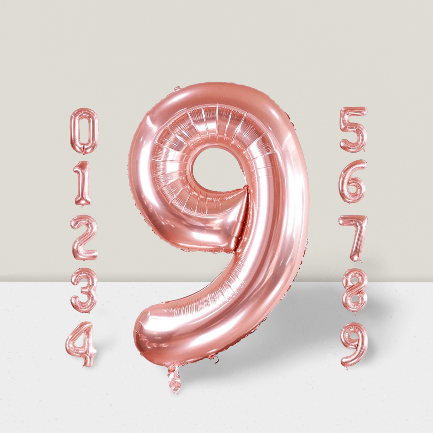 40 Inch Rose Gold Number 9 Foil Balloon for Birthday Wedding or Anniversary
