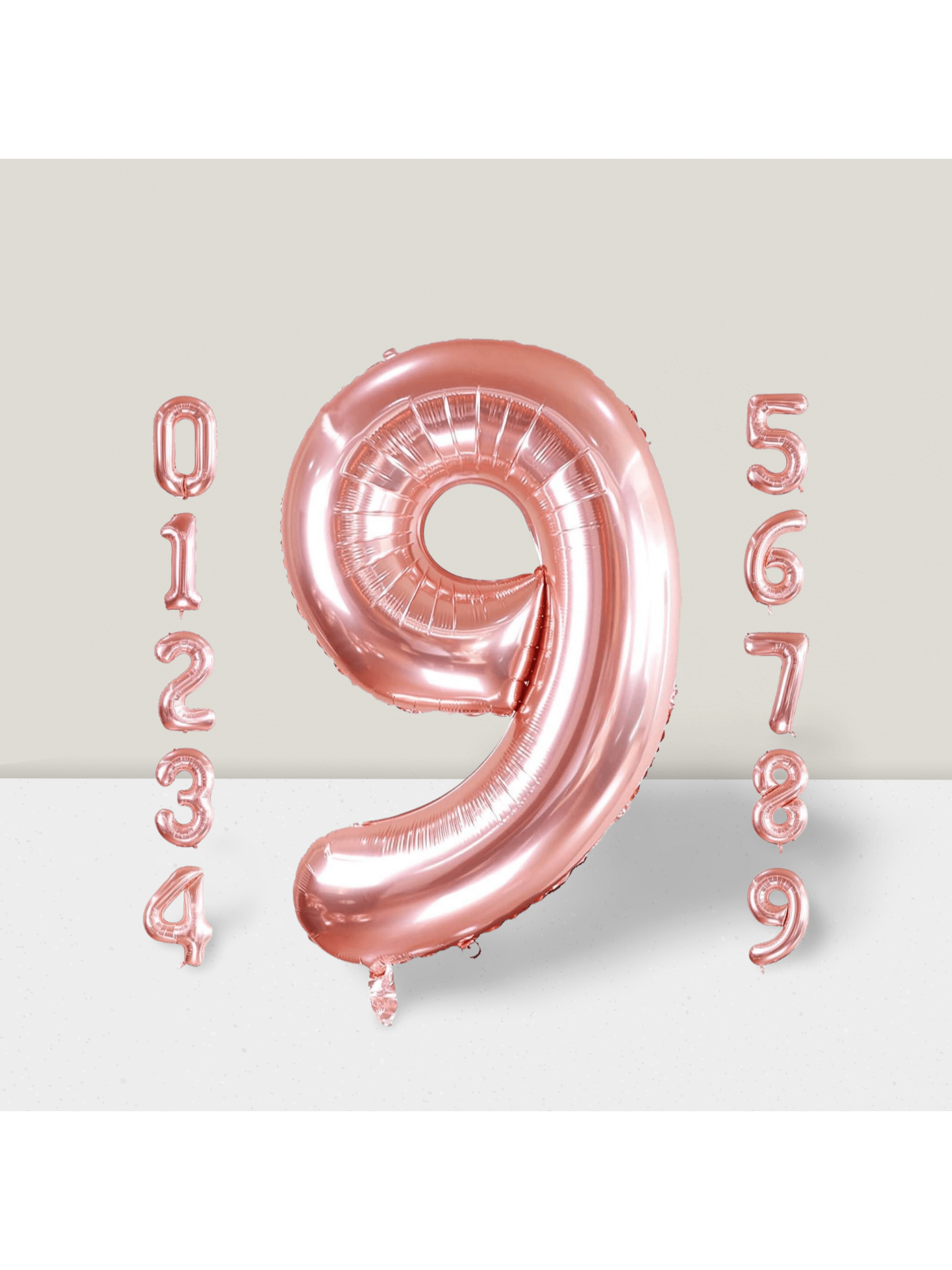 40 Inch Rose Gold Number 9 Foil Balloon for Birthday Wedding or Anniversary