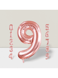 40 Inch Rose Gold Number 9 Foil Balloon for Birthday Wedding or Anniversary