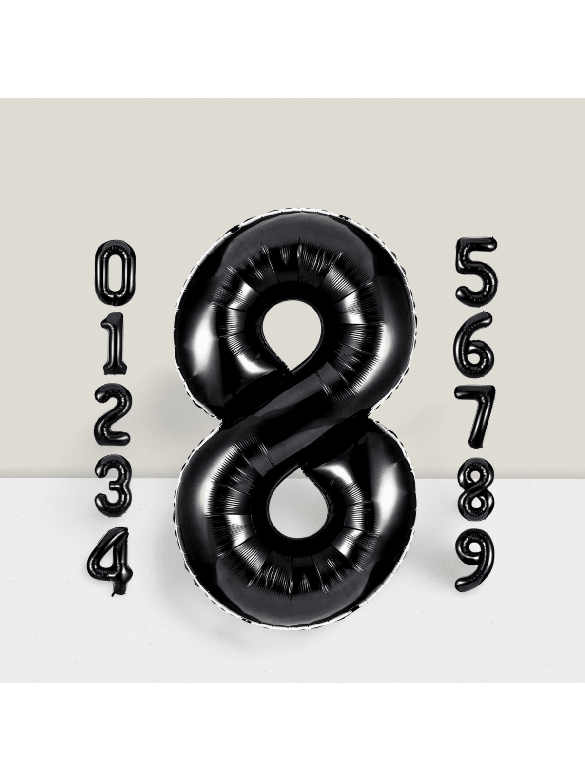 40 Inch Black Number 8 Foil Balloon for 8th Birthday Anniversary or Graduation