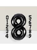 40 Inch Black Number 8 Foil Balloon for 8th Birthday Anniversary or Graduation