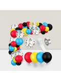 147PCS Theme Balloon Arch Kit in Blue, Red, Yellow & Black with Confetti