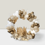 156pcs White Sand Gold Balloon Garland Kit with Chrome Gold for Wedding & Party Decor