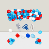Red, White & Blue Balloon Arch Kit Includes Strip Tape, Ribbon, And Knotting Tool