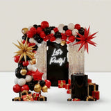 146PCS Black Red Gold White Balloon Garland Kit with Mylar Star Balloons for Parties