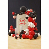 102-Piece Red, Black & White Balloon Kit for Casino, BBQ, or Graduation Party