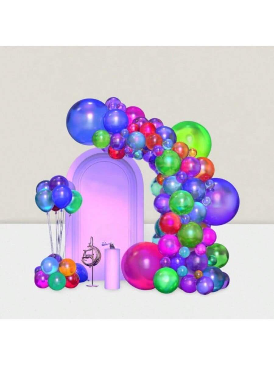 120 Pc UV Neon Glow Balloons Fluorescent Colors for Blacklight Wedding or Birthday Party