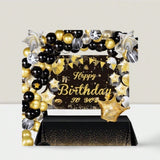 Gold Black Birthday Decorations Banner Balloons & Arch Garland for Milestones