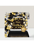 Gold Black Birthday Decorations Banner Balloons & Arch Garland for Milestones