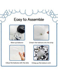 124PCS Black & White Balloon Garland Arch Kit Confetti Party Decor
