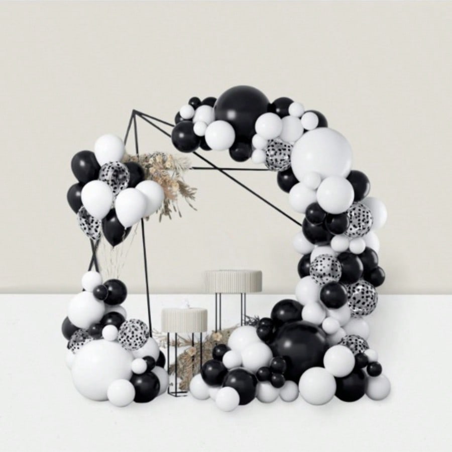 124PCS Black & White Balloon Garland Arch Kit Confetti Party Decor