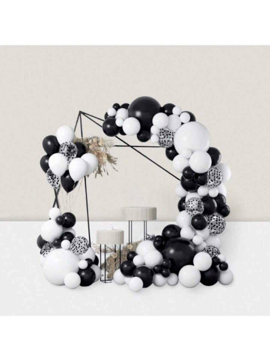124PCS Black & White Balloon Garland Arch Kit Confetti Party Decor