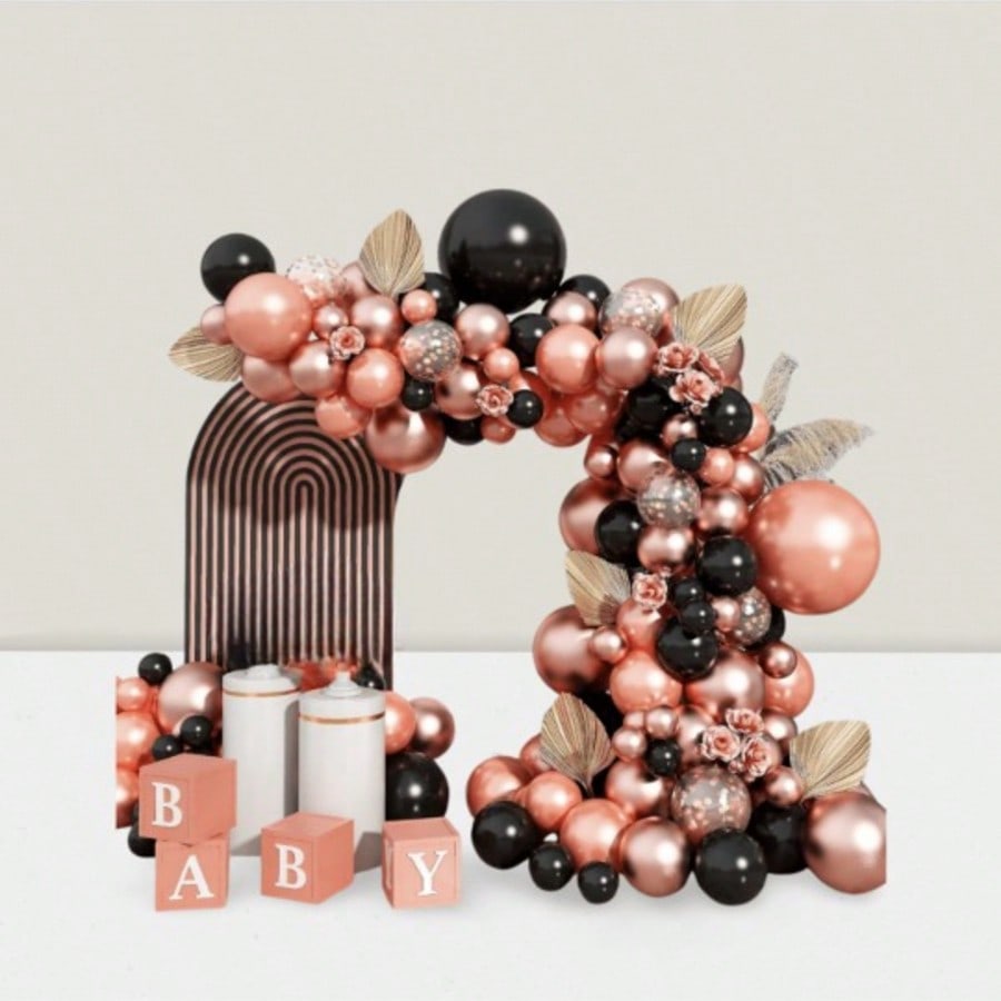 102pc Rose Gold Black Balloon Arch Kit for Birthday or Baby Shower